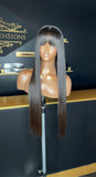 26 inch closure bang wig